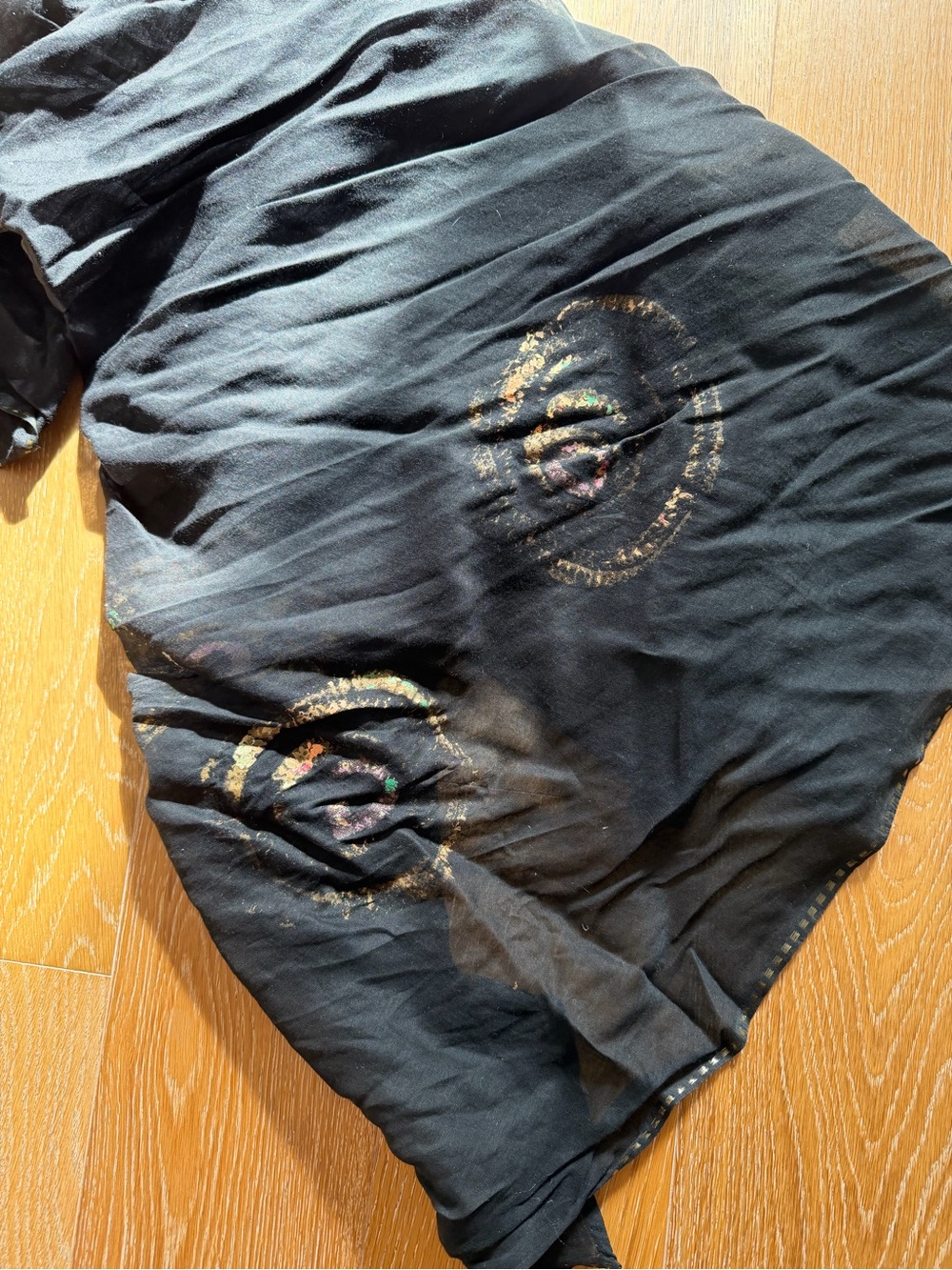 Handmade printed scarf gently worn